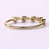 1ct Round Cut Diamond Open Link Stackable Minimalist Band 14k Yellow Gold Finish