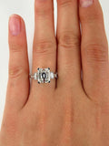 5Ct Emerald Cut Diamond T Baguette Accents Engagement Ring 14K White Gold Finish