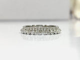 1.9ct Round Cut Moissanite Full Eternity Bar Setting Band 14K White Gold Plated