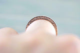 1.5ct Round Cut Diamond Wedding Band 14k Rose Gold Finish Vintage Half Eternity