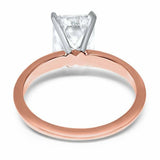 1.5ct Emerald Cut Diamond Engagement Ring Solitaire Women 14k Rose Gold Finish