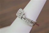 3Ct Princess Cut Diamond Bridal Set Vintage Ring Unique Band 14K White Gold Over