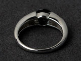 2ct Engagement Ring Round Cut Black Diamond Flush Set Shank 14k WhiteGold Finish