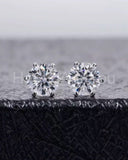 0.7ct Round Cut Moissanite Solitaire Stud Earrings Women 14k White Gold Plated