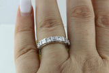 Eternity Wedding Ring Band 2ct Round & Baguette Cut Diamond 14k WhiteGold Finish