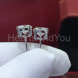 1ct Round Cut Moissanite Solitaire Stud Earrings For Women 14k White Gold Plated