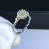 1.9ct Round Cut Diamond Halo Solitaire with Accents Ring 14k White Gold Finish