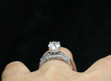 4ct Oval Cut Diamond Bridal Set Bamboo Style Engagement Ring 14k White Gold Over