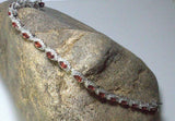 20ct Marquise Cut Red Garnet Diamond Halo Tennis Bracelet 14k White Gold Finish