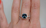 2ct Cushion Cut London Blue Topaz Halo New Engagement Ring 14k Rose Gold Finish