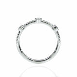 0.9ct Round Cut Diamond Wedding Band Bezel Set Stackable 14k White Gold Finish