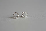 Circular Design Stud Earrings 1.2ct Round Cut VVS1D Diamond 14k WhiteGold Finish