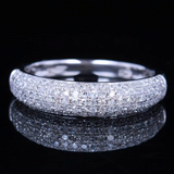 Half Eternity Wedding Ring Band 1.4ct Round Cut Diamond 18k White Gold Finish