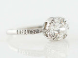 1.2ct Round Cut Diamond Engagement Ring Solitaire Vintage 14k White Gold Finish