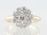 2.3ct Round Cut VVS1D Diamond Engagement Ring Vintage Cluster 14k Dual Gold Over