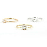 Minimalist Engagement Ring 0.4ct Baguette Cut VVS1D Diamond 14k Yellow Gold Over