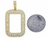 3.25ct Round Cut Diamond Frame for Fortuna Coin Bar Pendant 14k Yellow Gold Over