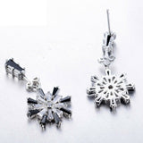 2.2ct Baguette Cut Diamond Unique Snowflake Drop Earrings 14k White Gold Finish