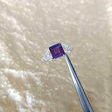 1.4ct Engagement Ring Asscher Cut Purple Amethyst Split Shank 14k WhiteGold Over