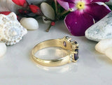 2ct Engagement Ring Oval Purple Amethyst Stylish Stackable 14k Yellow Gold Over