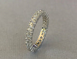 Full Eternity Promise Wedding Ring Band 2ct Round Diamond 14k White Gold Finish