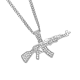 1Ct Round Cut VVS1/D Diamond Gun Style Pendant 14K White Gold Finish NO CHAIN