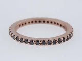 2.5Ct Round Cut Black Diamond Full Eternity Wedding Band 14K Rose Gold Finish