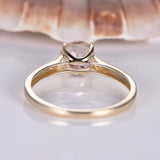 1ct Round Cut Peach Morganite Solitaire Engagement Ring 14k Yellow Gold Finish