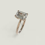 2.3ct Emerald Cut VVS1D Diamond Engagement Ring Solitaire 14k Rose Gold Finish