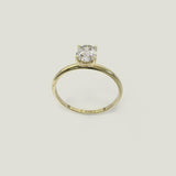 0.9ct Oval Cut Diamond Engagement Ring 4 Prong Solitaire 14k Yellow Gold Finish