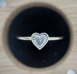 1ct Heart Cut Diamond Bezel Setting Love Engagement Ring 14k White Gold Finish