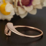 1.2ct Round Cut Peach Morganite Engagement Ring 14k RoseGold Finish Unique Women