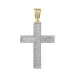 5ct Round Cut Diamond Hip Hop Iced Cross Pendant 14k Yellow Gold Finish NO CHAIN