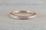 1.3ct Baguette Cut Diamond Wedding Band Channel Half Eternity 14k Rose Gold Over