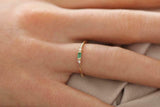 0.3ct Baguette Cut Green Emerald Minimalist Engagement Ring 14k Yellow Gold Over