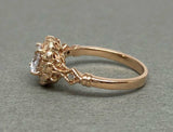 Vintage Art Deco Engagement Ring 1.6ct Round Cut Diamond 14k Rose Gold Finish