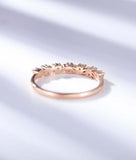 1.5ct Marquise & Round Cut Diamond Wedding Band Half Eternity 14k Rose Gold Over