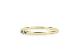 Sapphire Trilogy Minimalist Ring 0.2ct Round Cut Diamond 14k Yellow Gold Finish