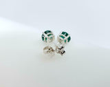 0.5ct Stud Earrings Round Cut Green Emerald Solitaire Design 14k White Gold Over