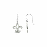 1ct Round Cut VVS1 Diamond Fleur-de-lis Stud Earring Women 14k White Gold Finish