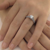 2ct Round Cut Diamond Infinity Split Band Engagement Ring 14k White Gold Finish