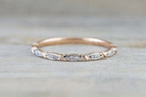 0.5ct Round Cut Diamond Wedding Band 14k Dual Gold Finish Thin Minimalist Petite