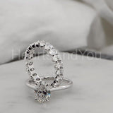 1.5ct Oval Simulated Diamond Full Eternity Wedding Band 14k White Gold Plated