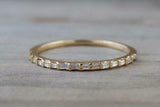 1ct Baguette Cut Diamond Wedding Band Minimalist Eternity 14k Yellow Gold Finish