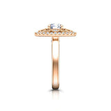 Filigree Milgrain Halo Engagement Ring 2ct Round Cut Diamond 14k RoseGold Finish