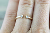 0.3ct Round Cut Diamond Engagement Ring 14k Yellow Gold Finish Bezel Set Open