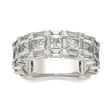 5Ct Princess Baguette Cut Diamond Gatsby Wedding Band Ring 14K White Gold Finish