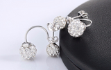 3ct Round Cut Diamond Double Sided Ball Women Stud Earrings 14k WhiteGold Finish