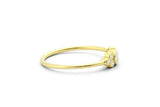 Petite Minimalist Engagement Ring 1.2ct Round Cut Diamond 14k Yellow Gold Finish