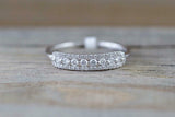 1.7ct Round Cut Diamond Wedding Ring Band 14k White Gold Finish Cluster Halo